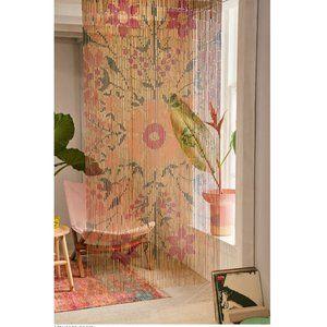 NWT Floral Bamboo Beaded Curtain